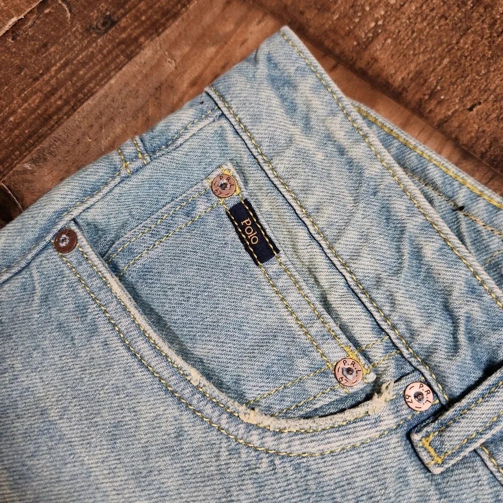 Polo Ralph Lauren Bear Baggy Jeans Mens 34x27 Blue Pants Dubai Preppy